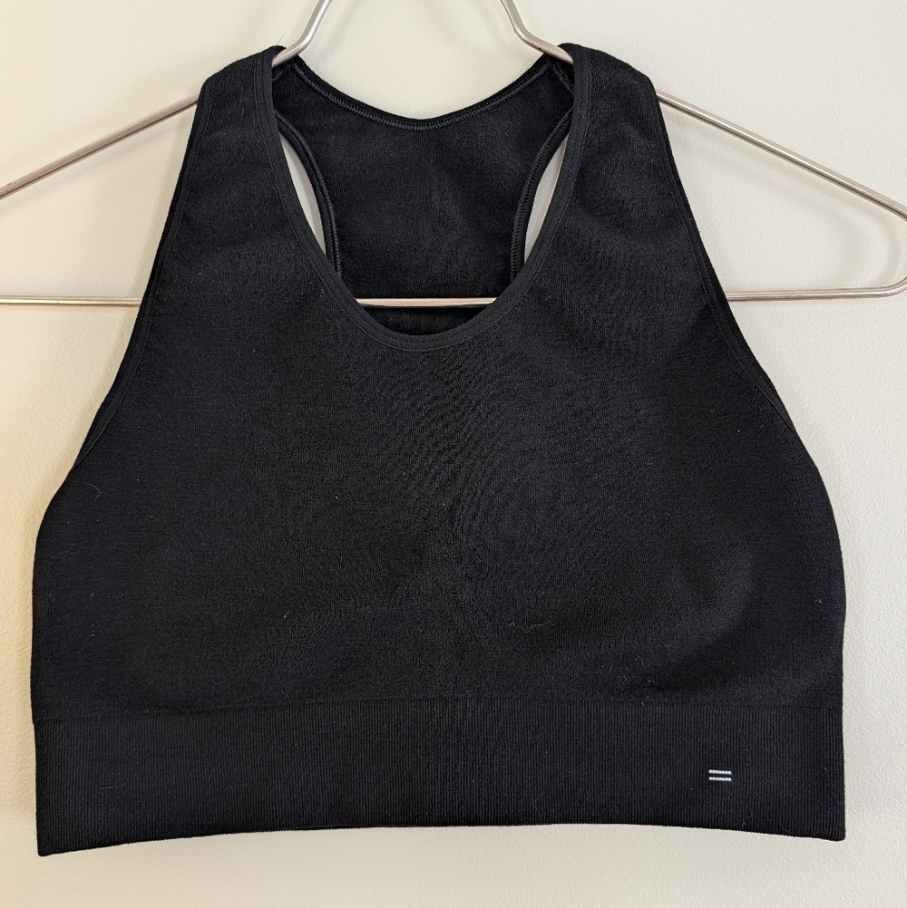 Branwyn Merino Essential Racerback Bra, Black | Large